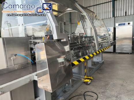 Encartonadora vertical Fabrima Vertopac VP 120 con insertador de prospectos