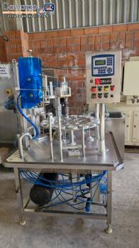 Selladora rotativa de acero inoxidable con junta de aluminio para tarros, vasos y botellas Delgo.