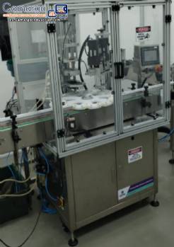 L�nea de llenado rotativa para frascos cuentagotas con etiquetas autoadhesivas cil�ndricas Certo