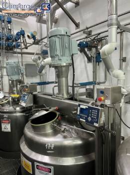 Tanque mezclador encamisado 2000 litros acero inoxidable 316 mezclador turbo 30 hp Scott Turbon Mixer