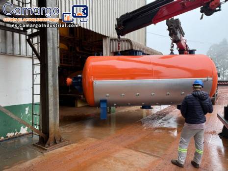 Reactor de desactivaci�n de granos SM Carvalho, 10 toneladas por hora, con revestimiento.