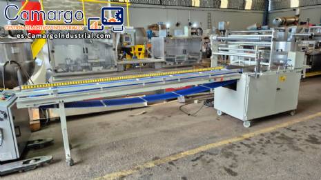 M�quina de envasado flowpack para panecillos de hamburguesa y perritos calientes, Rodopac